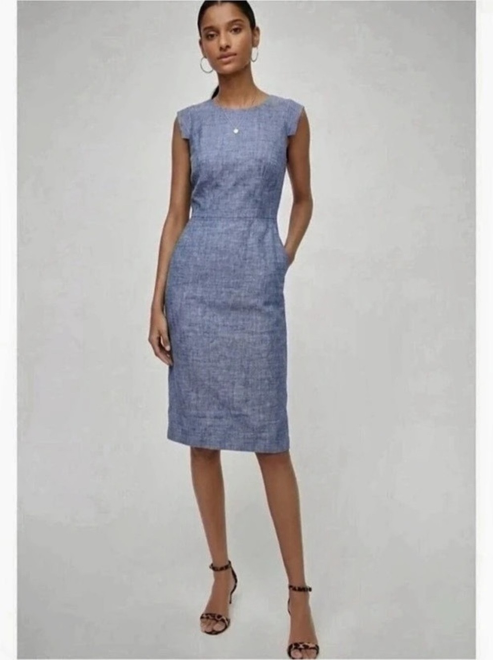 J.Crew Resume Dress in Stretch Linen Blend Orchid Size 4